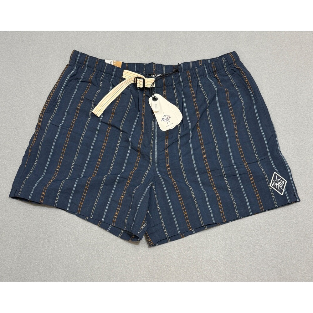 PRANA Indio Heritage Short Mens M Stormy Night Striped 5 Inch Inseam NWT
